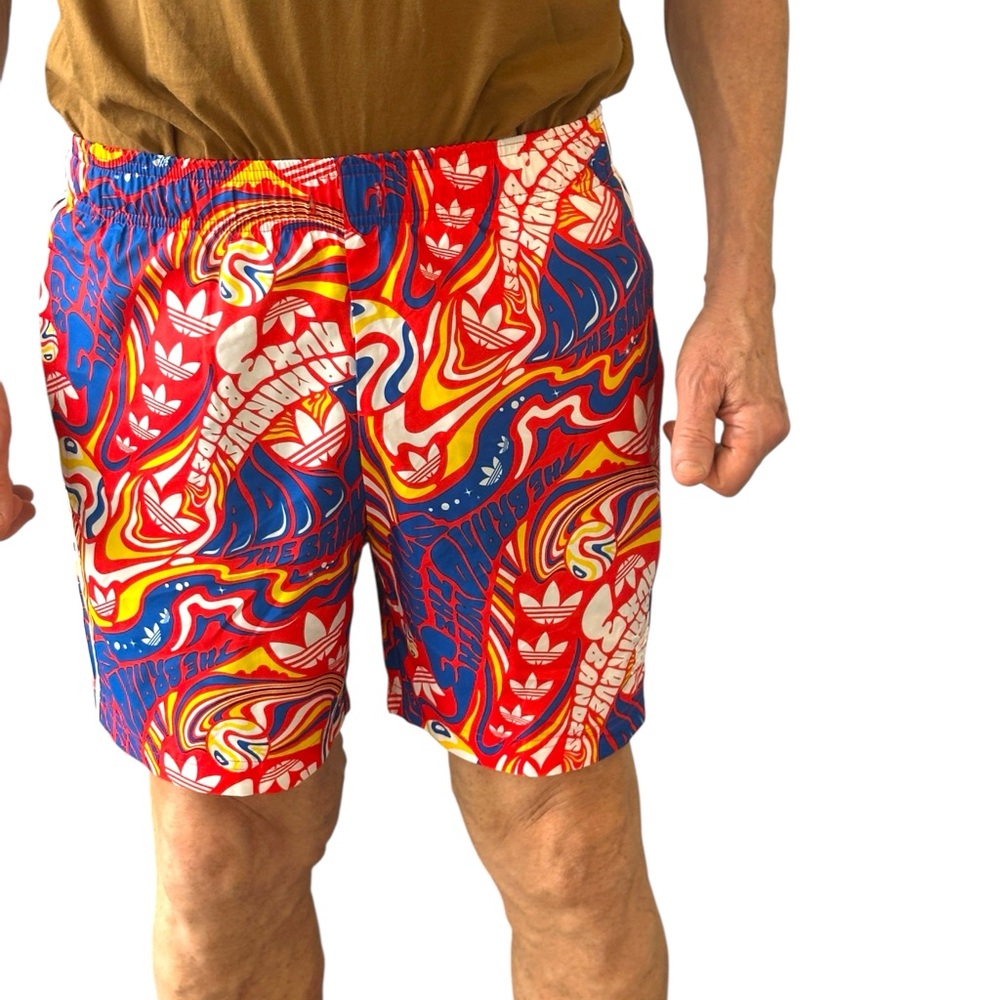 AdidasMen’s Multicolored Graphic 3-Stripes Shorts